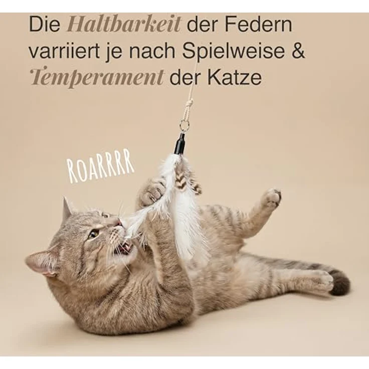 SCHLITZOHR Ersatzfedern für Katzenangel, 5er Set mit extrem langlebigen Straußenfedern – Bild 5