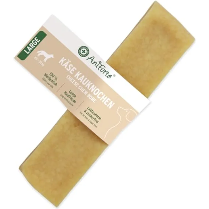 AniForte Käsekauknochen für Hunde, 146 g, 100% natürliche Zutat, gluten- und zuckerfrei, laktosearm, vegetarisch, für Allergiker geeignet