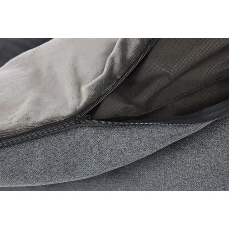 Kerbl Pet Kuschelbett Platin Ortho, orthopädisches Hundebett mit Memory-Foam-Matratze, grau, 65x55x20cm, herausnehmbares Wendekissen, 100% Polyester – Bild 4