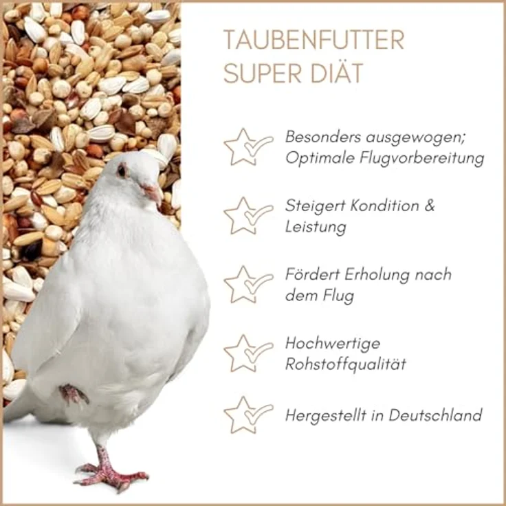 Supravit Super Diät Taubenfutter 25kg, maisfreie Körnermischung für maximale Kondition und Leistung von Reisetauben – Bild 2