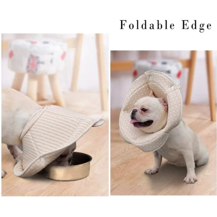 Avaner Halskrause für Hund und Katze, verstellbarer Schutzkragen aus atmungsaktivem Baumwollmaterial für postoperative Genesung, faltbares Design, in mehreren Größen erhältlich – Bild 5