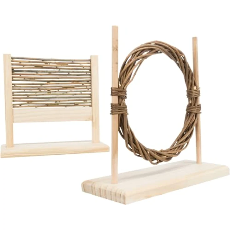 TRIXIE Agility Set für Zwergkaninchen und Ratten, höhenverstellbare Hindernisse, inkl. Trainingsanleitung, unbehandeltes Holz/Weide – Bild 1