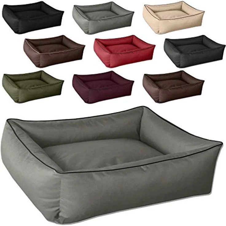 BedDog Hundebett MAX, ergonomisches Hundekissen mit abziehbarem, waschbarem Bezug, für große Hunde, XXL, grau – Bild 3