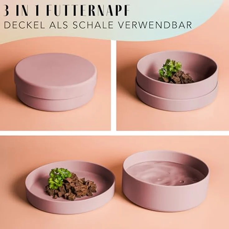 ne&no® Silikon Hundenapf 1200 ml mit Deckel für kleine und mittelgroße Hunde | rutschfest, luftdicht und spülmaschinenfest – Bild 2