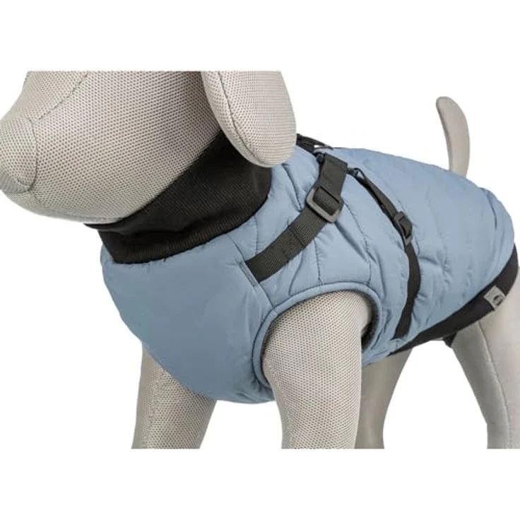 Trixie Pontis Hundemantel mit Geschirr, XXS (24 cm), blau-grau, strapazierfähiges Polyester, ideal für regnerische Tage – Bild 7