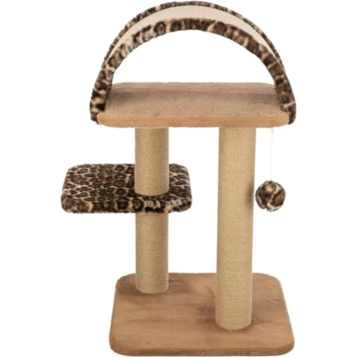 Trixie Kratzbaum Leo, mehrstöckiger Katzenbaum mit gemütlichen Liegeflächen und robusten Kratzflächen, 85 cm, braun, komfortabel & stabil - 48176 – Bild 1