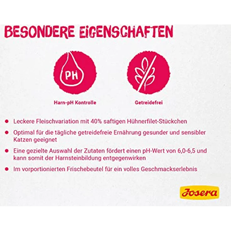 JOSERA Filet Huhn mit Rind, Premium Nassfutter für Katzen, 40% Hühnerfilet, getreidefrei, 16 x 70 g im Frischebeutel – Bild 3