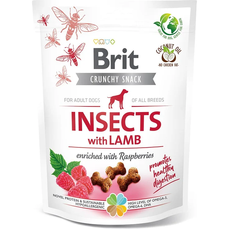 Brit Crunchy Cracker-Insekten, Hundesnack mit Lamm und Himbeeren, 200g, auf Basis von Insektenprotein – Bild 3