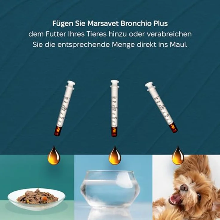 marsavet+ Marsavet Bronchio Plus – Flüssiges Ergänzungsfuttermittel mit pflanzlichen Inhaltsstoffen zur Unterstützung der Atemwegsfunktion für Hunde, Katzen, Nager und Vögel | 100 ml – Bild 5