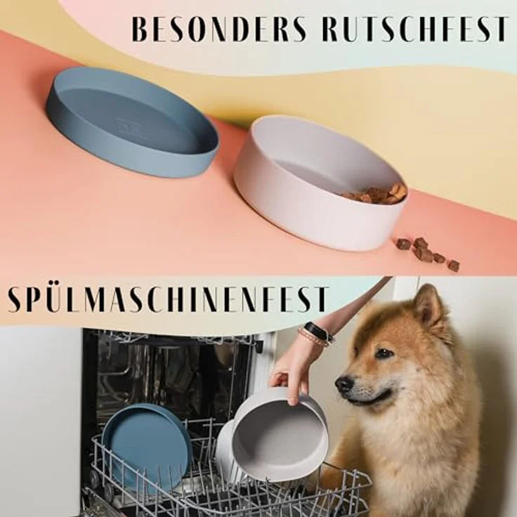 ne&no® Silikon Hundenapf 1200 ml mit Deckel, rutschfest und luftdicht, ideal für kleine und mittelgroße Hunde, Futternapf Set – Bild 5