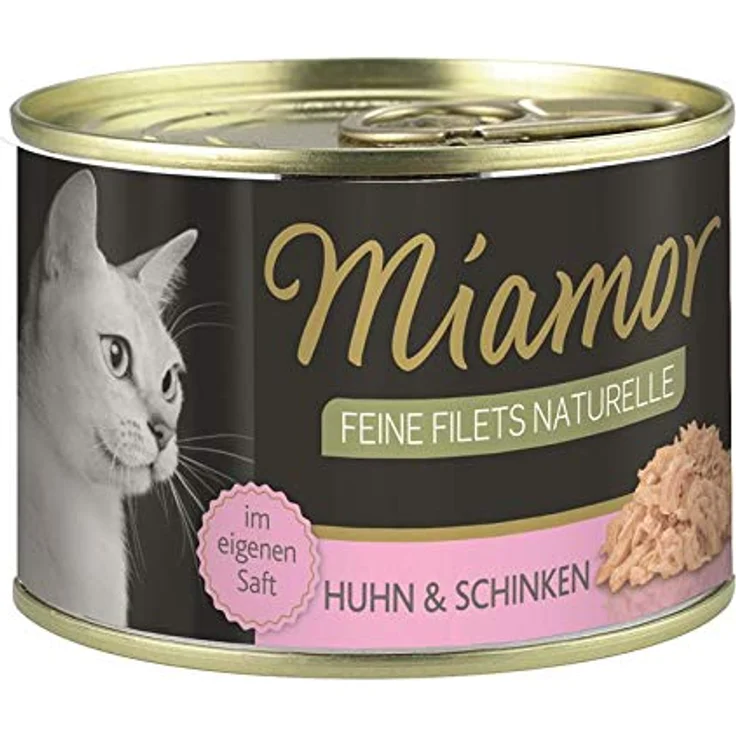 Miamor Feine Filets Naturelle, Katzen-Nassfutter mit 63% Huhn & Schinken, 24 x 156 g, ohne künstliche Zusatzstoffe – Bild 2