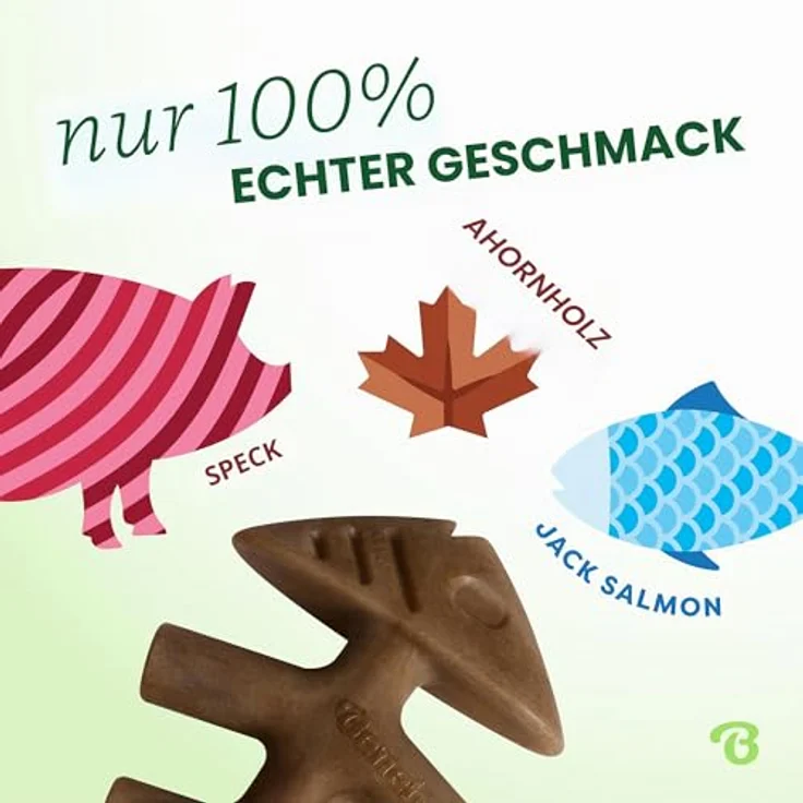 Benebone L 4er-Pack Kauspielzeuge für aggressive Kauer bis 90 lbs, mit Speck, Ahorn, Zaggler und Lachs-Aromen – Bild 3