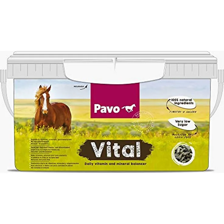 Unbekannt Pavo Vital Complete Mineralfutter, 8 kg Eimer für die ausgewogene Versorgung von Pferden
