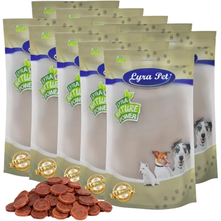 Lyra Pet® Entenchips, 10 kg Kausnack für Hunde, weich & gut verträglich, ideal für Welpen und Senioren, im wiederverschließbaren Beutel