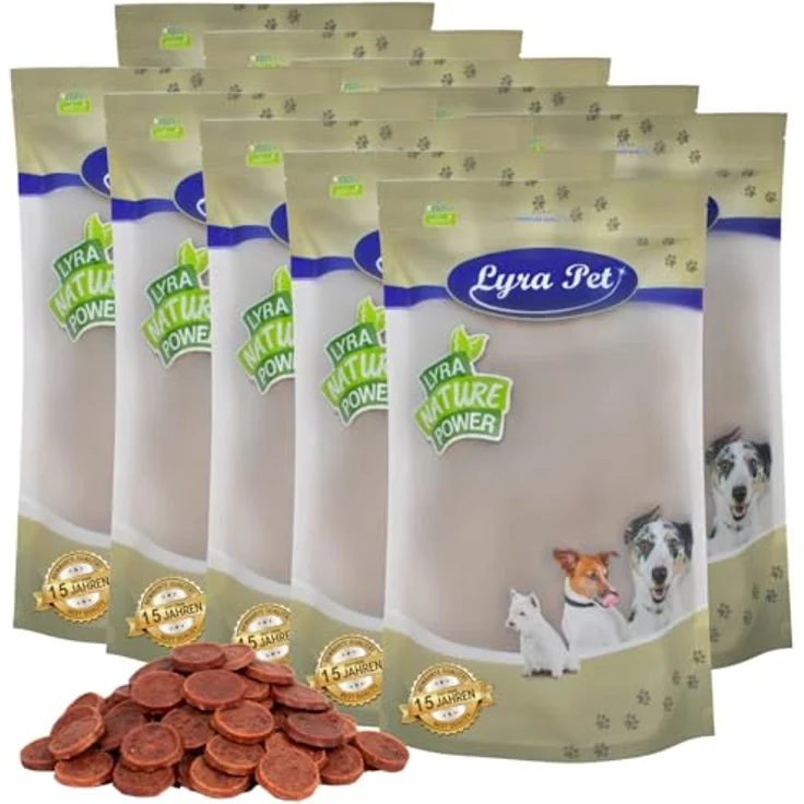 Lyra Pet® Entenchips, 10 kg Kausnack für Hunde, weich & gut verträglich, ideal für Welpen und Senioren, im wiederverschließbaren Beutel – Bild 1