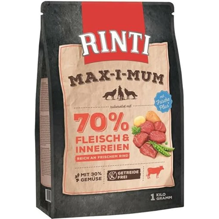 Rinti MAX-I-Mum RIND, Hundesnack aus 65 % frischem Fleisch, 1 kg