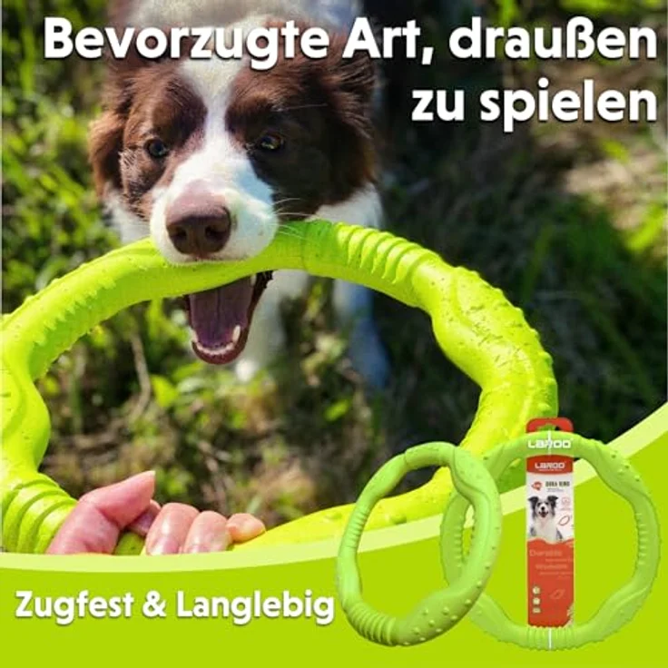 LaRoo Hund Frisbee Flugscheibe, unzerstörbarer Fitness-Ring aus lebensmitteltauglichem HD-EVA ABS-Material, wasserdicht und schwimmfähig, 30 cm für mittelgroße und kleine Hunde – Bild 2
