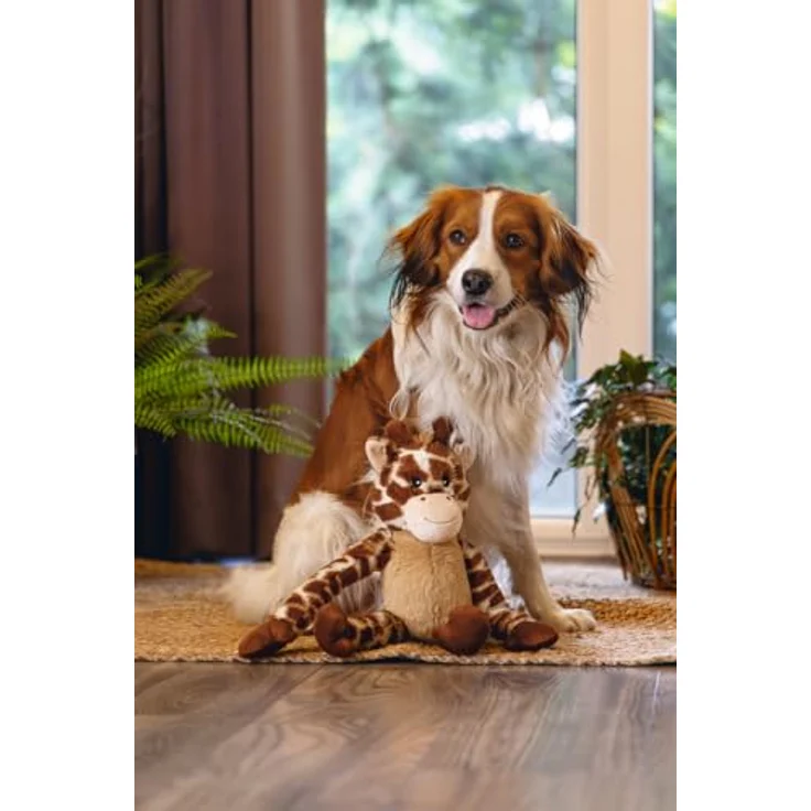 Beeztees Dschungel Giraffe, extra großes Hundespielzeug aus weichem Plüsch ohne Squeaker, braun – Bild 4