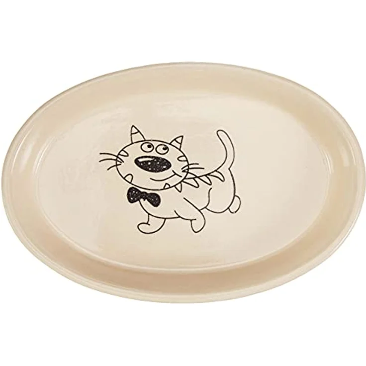 Nobby Katzen Keramik Schale oval creme beige 17 x 11 x 2,5 cm 120 ml – Bild 3