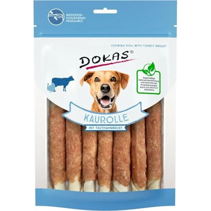 DOKAS Kaurolle mit Truthahnbrust, Hundesnack zur Belohnung, 1er Pack (1x190g)