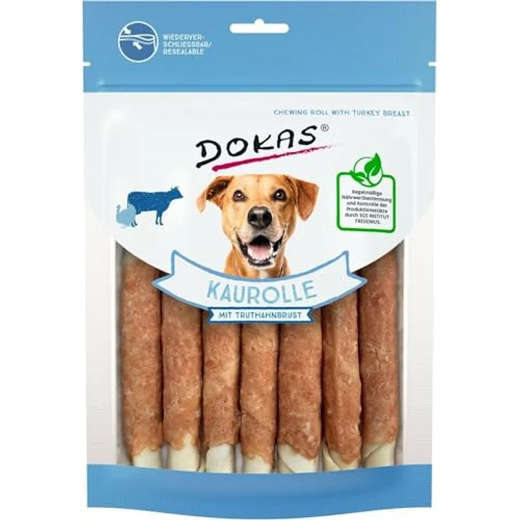 DOKAS Kaurolle mit Truthahnbrust, Hundesnack zur Belohnung, 1er Pack (1x190g) – Bild 1