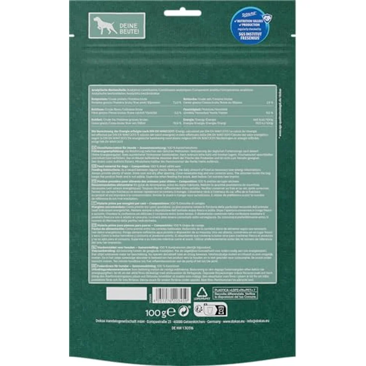 DOKAS Kaninchenohren mit Fell, Getreidefreier Premium Natursnack für kleine Hunde, 100 g – Bild 3