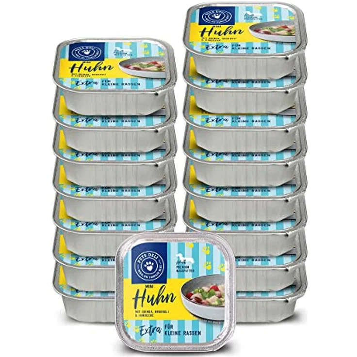 Pets Deli Mini Hunde Nassfutter Huhn, Quinoa, Brokkoli, für kleine Rassen, leicht verdaulich, getreidefrei, 16x100g, Premium Qualität – Bild 1
