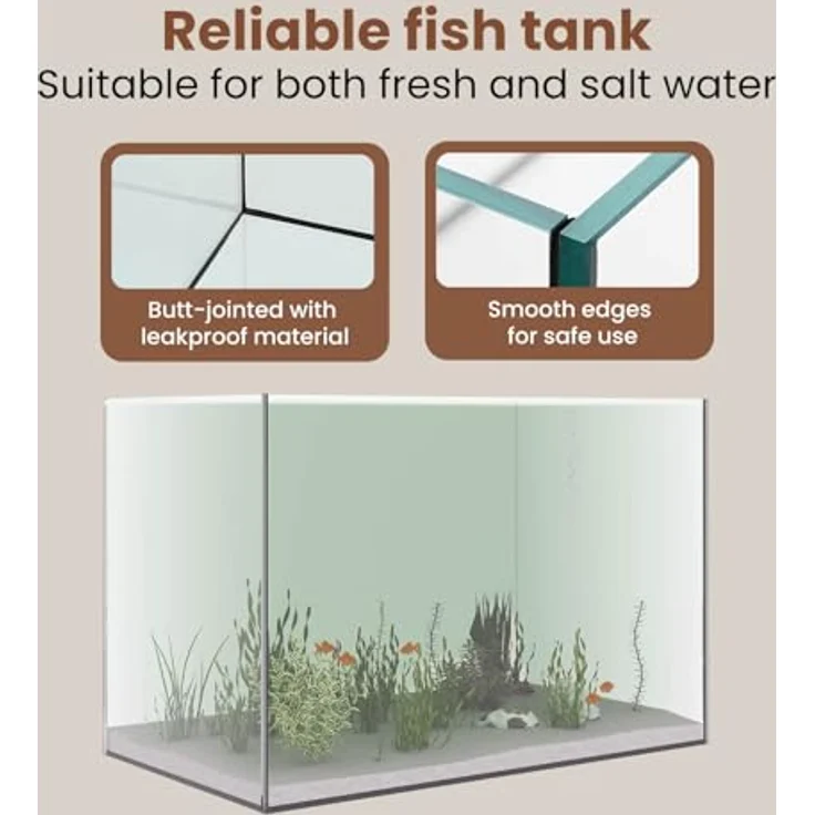 vidaXL Transparentes Aquarium 60 x 35 x 40 cm, modernes Design mit Speicher, robust und pflegeleicht – Bild 5