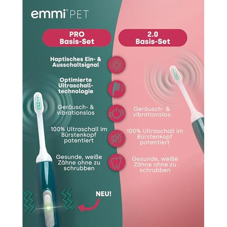 Emmi-pet emmi-PET PRO Ultraschall-Zahnbürste für Hunde, geräuschlos, gegen Zahnstein & Plaque, schonende Zahnpflege, 12 Tage Akkulaufzeit – Bild 5