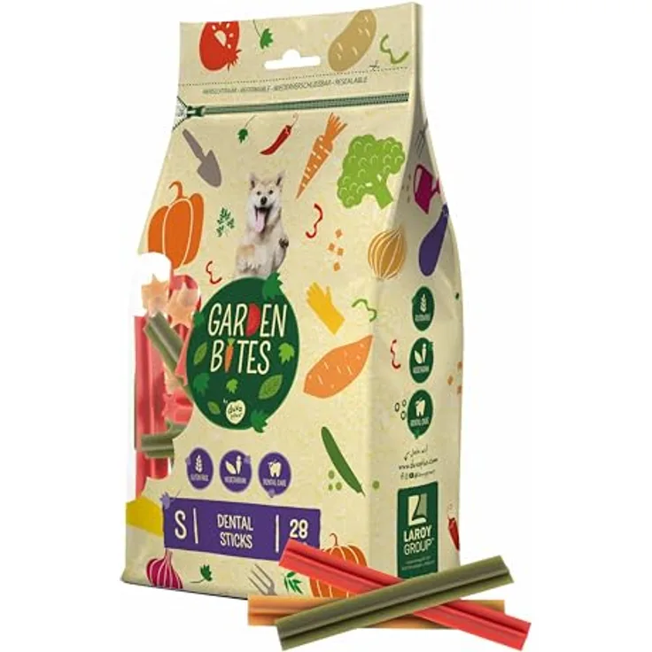 Duvo+ Garden Bites Dental Sticks, vegetarischer Hundesnack mit 55% Süßkartoffel und natürlichem Minzöl, glutenfrei, 420 g