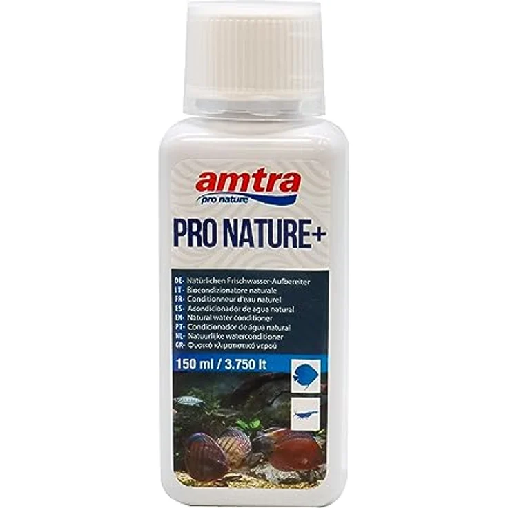 Amtra Pro Nature Plus, 150 ml Wasseraufbereiter für Süßwasseraquarien, entfernt Chlor und Schwermetalle, natürliche Biokonditionierung – Bild 1