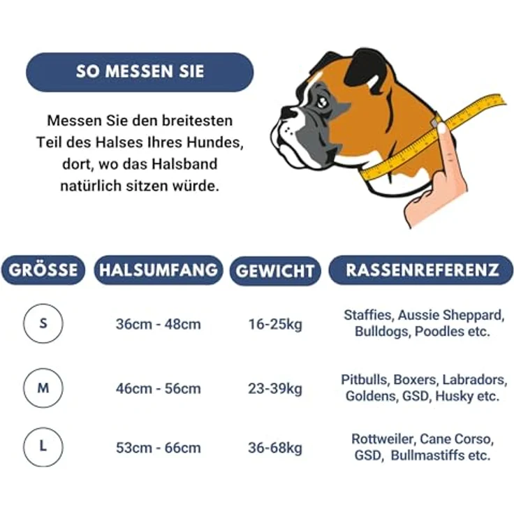 Spark Paws Taktisches Hundehalsband, strapazierfähig und langlebig für große und mittelgroße Hunde, Schwarz, S: 16-25kg [3.8cm] – Bild 2