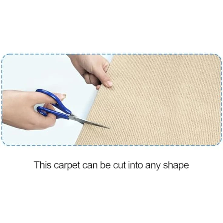 MIAOGE® Selbstklebender Kratzteppich für Katzen, 200x40 cm, beige, für Wand- und Möbelanwendung, zuschneidbar, 1 Stück – Bild 3