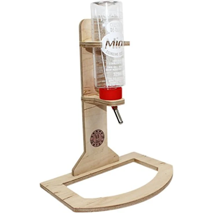 Getzoo Tränke aus Holz mit 320 ml Trinkflasche, flexible Platzierung, optimale Hygiene, großes Fassungsvermögen – Bild 1