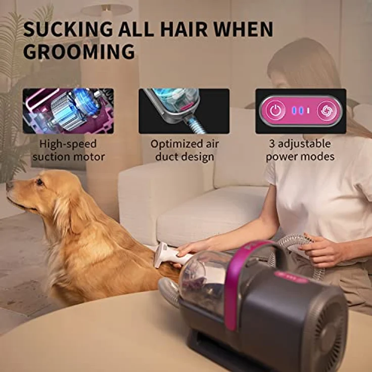 PETKIT Pet Grooming Vacuum Kit (LM4), 5-in-1 Pflegeset mit leistungsstarkem Vakuum und geräuscharmem Motor – Bild 3