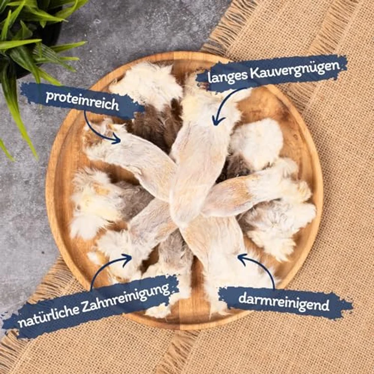 Lyra Pet® 5 kg Kaninchenohren mit Fell, getrockneter Kausnack für Hunde, natürlich, fettarm, nährstoffreich – Bild 2