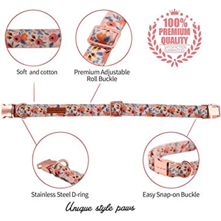 Unique Style Paws Hundehalsband Fliege, verstellbar, aus Baumwolle, mit geschweißtem D-Ring, für Hunde und Katzen, XL Größe – Bild 2