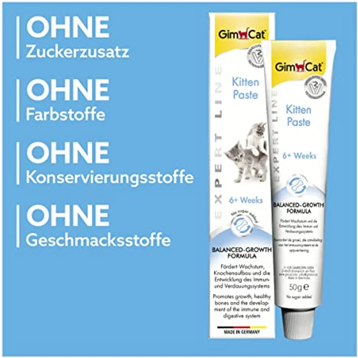GimCat EXPERT LINE Kitten Paste, Funktionaler Katzensnack zur Förderung von Wachstum und Immunentwicklung, 1 Tube (50 g) – Bild 5