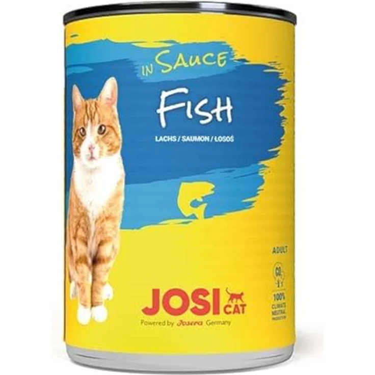 JosiCat Fish in Sauce, Katzen-Nassfutter in 12x415g Packung, maritime Häppchen mit Fisch – Bild 2