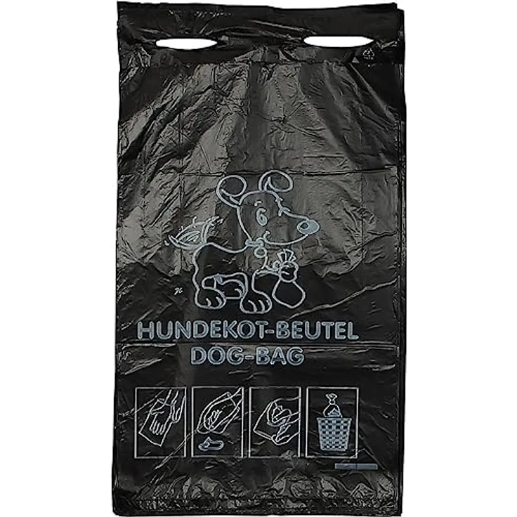 VAR Hundekotbeutel, PE Material, 3,2 l Volumen, 330 x 200 mm, Schwarz, VE 2000 Stück