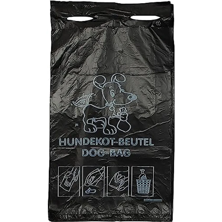 VAR Hundekotbeutel, PE Material, 3,2 l Volumen, 330 x 200 mm, Schwarz, VE 2000 Stück