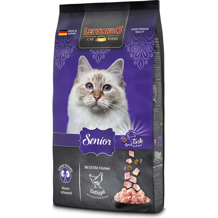 Leonardo Senior, 7,5kg Katzen-Trockenfutter mit Vitaminen und Geflügel für Senioren – Bild 1