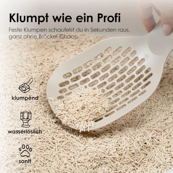 LucyBalu® TOFU Katzenstreu klumpend, staubarm, spülbar – Lavendel, geruchsbindend – Bild 3