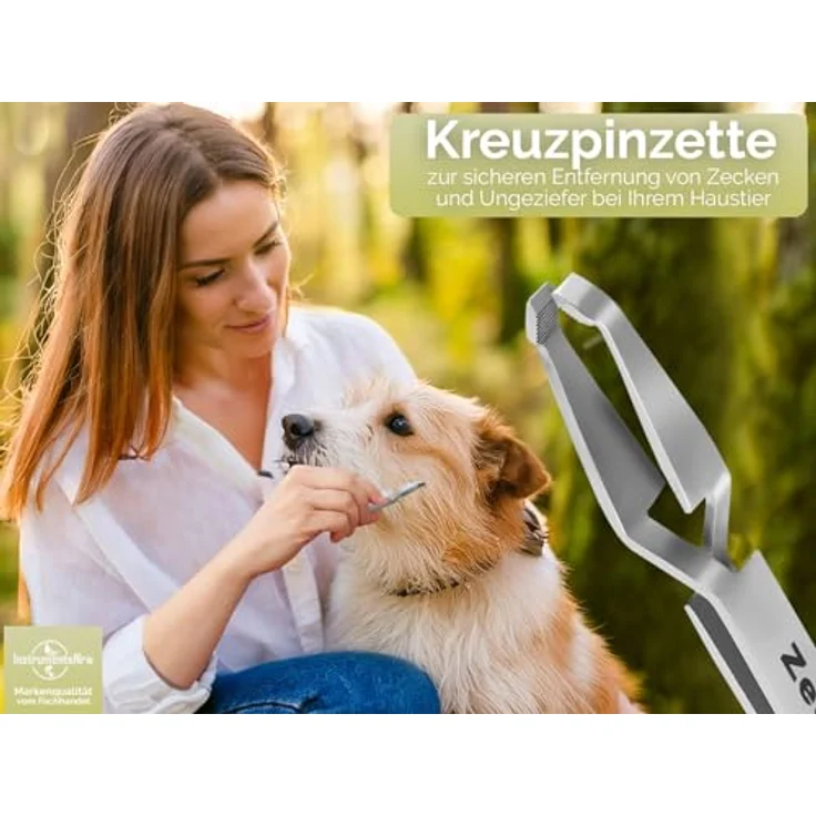 InstrumenteNrw Zeckenzange für Tiere, Edelstahl Rostfrei, 13,5 cm für Hunde, Katzen und weitere Haustiere – Bild 2
