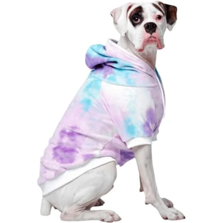 Spark Paws Hunde-Kapuzenpullover, Premium-Qualität mit Fleece-Innenfutter, 90s Retro Sky Dye, Größe 3XL – Bild 1