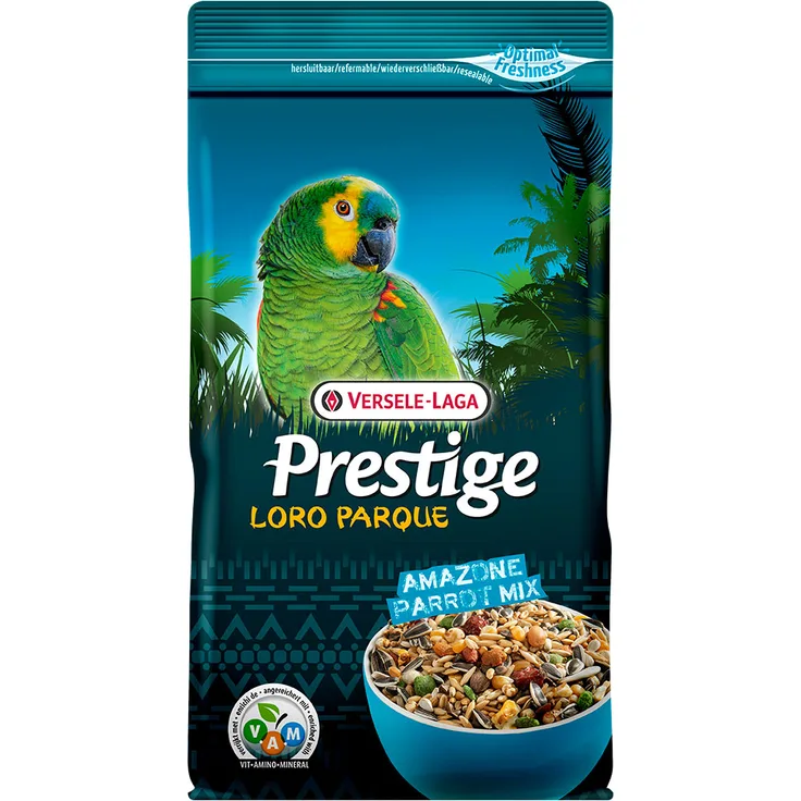 Versele Laga Prestige Loro Parque Amazone Papagei Mix, 1 kg, angereicherte Samenmischung mit Vitaminen und Mineralien für südamerikanische Papageien
