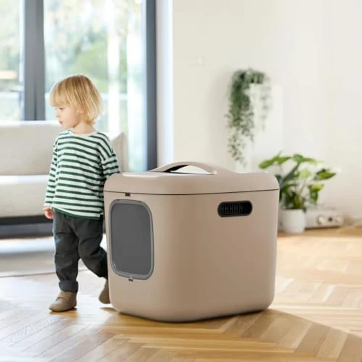 Rotho Katzentoilette BIALA XL, offenes Katzenklo für große Katzen und Mehrkatzenhaushalte, mit Kohlefiltern und ergonomischem Griff – Bild 4