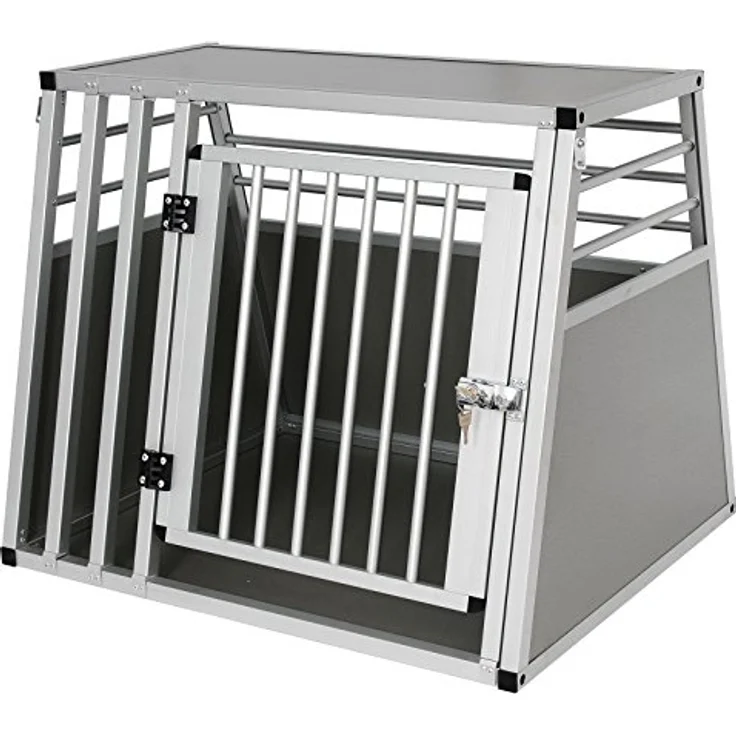 EUGAD Tiertransportbox, Hundetransportbox Alu Reisebox Autobox XL Silber, Sicherheitsverschluss, gute Belüftung, Kunststoffschutz - Preisvergleich – Bild 6