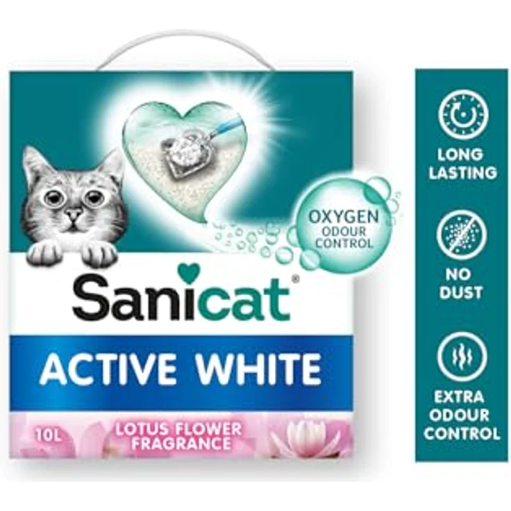 Sanicat Klumpstreu Active White, Katzenstreu mit Lotusblumenduft, 6l, hohe Absorption und garantierte Geruchsbindung – Bild 3