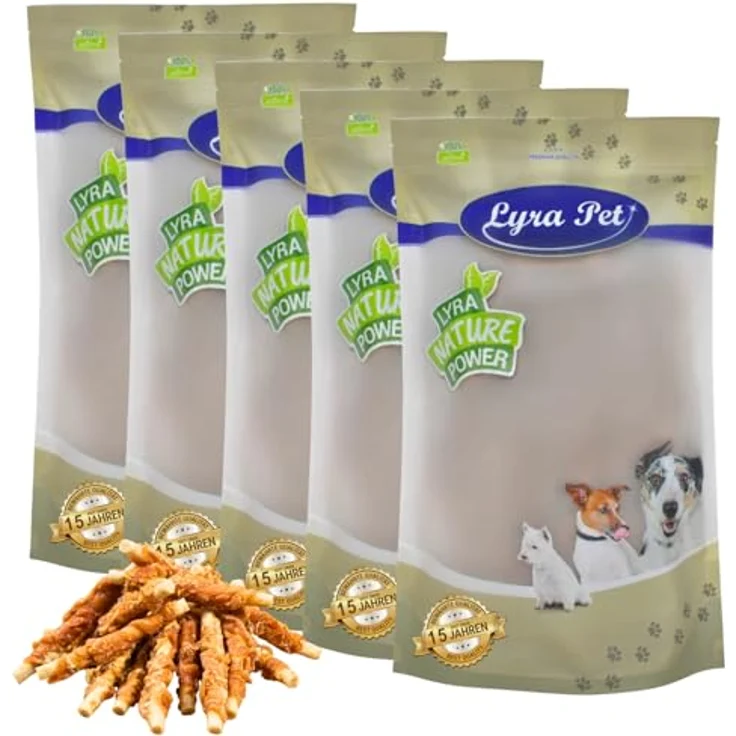 Lyra Pet® 5 kg Kaustangen mit Hühnerbrust - proteinreicher, fettarmer Kausnack für Hunde im wiederverschließbaren Beutel – Bild 1